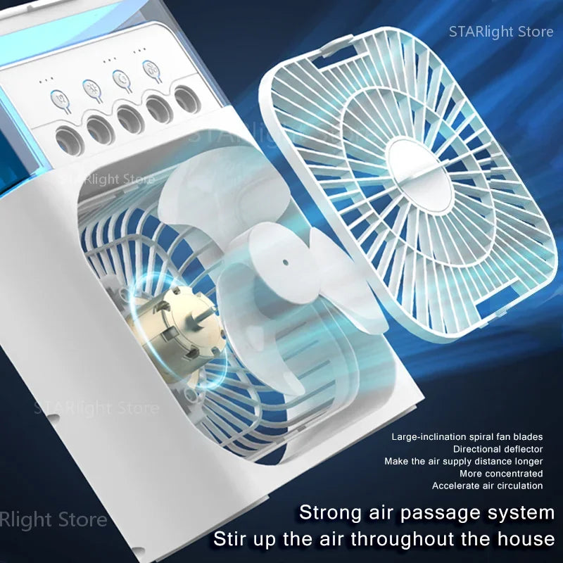 Xiaomi  3-In-1 Portable Air Conditioners Fan with LED Night Light Household Mini Air Cooler for Office Home Adjustable Fan