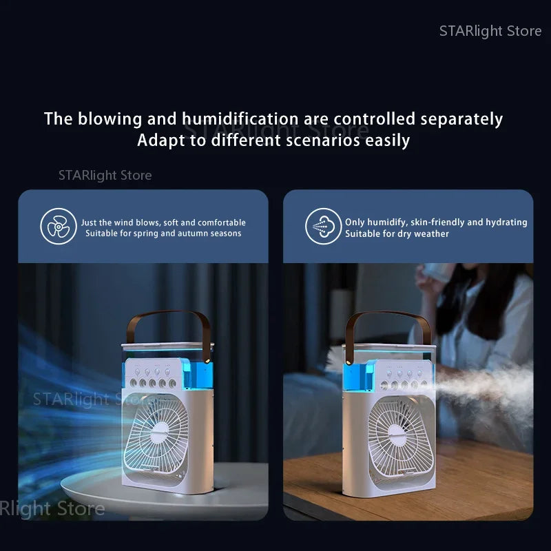 Xiaomi  3-In-1 Portable Air Conditioners Fan with LED Night Light Household Mini Air Cooler for Office Home Adjustable Fan