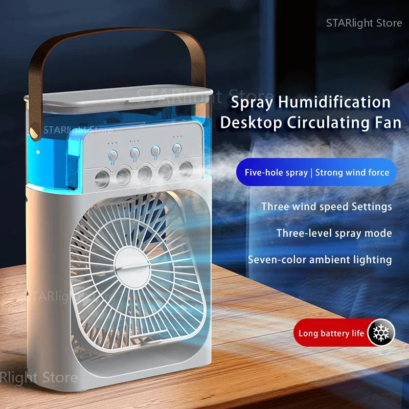 Xiaomi  3-In-1 Portable Air Conditioners Fan with LED Night Light Household Mini Air Cooler for Office Home Adjustable Fan
